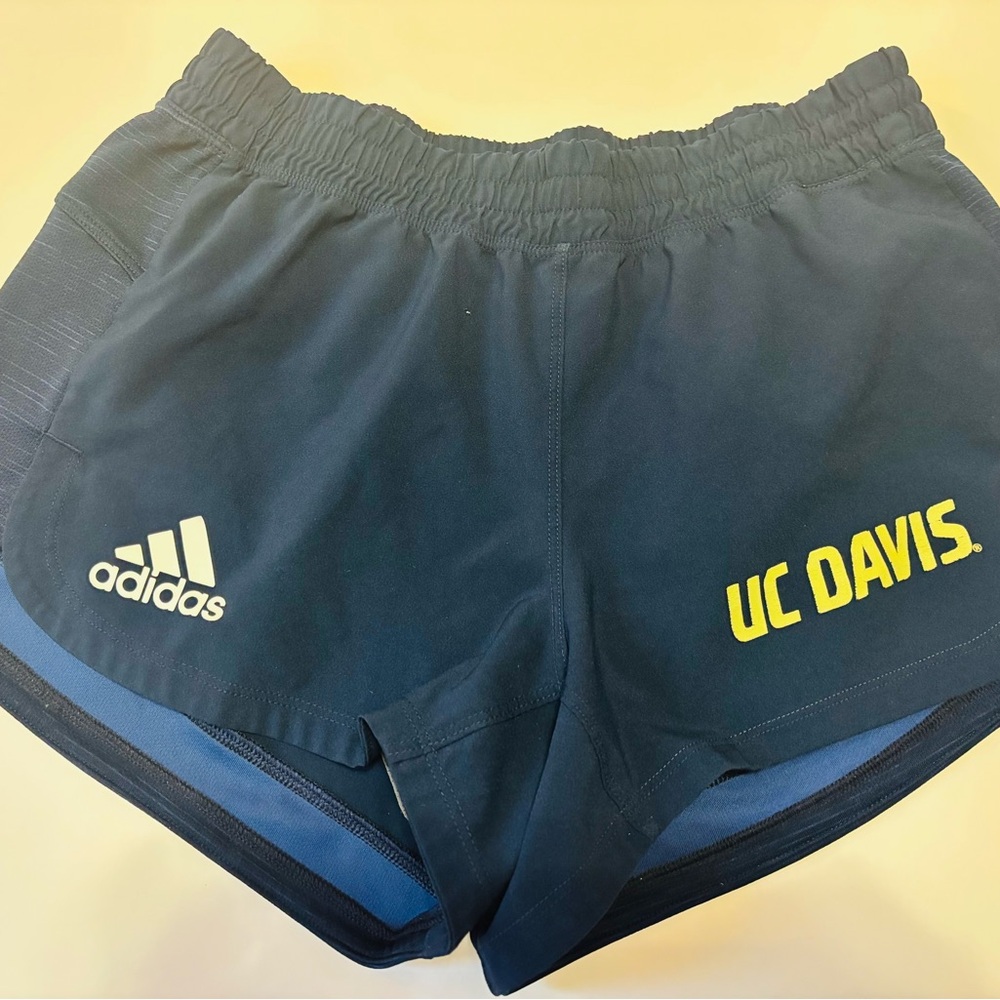 Adidas Women's Dark Blue Athletic Shorts - Picture 2 of 4